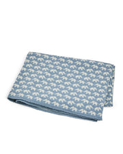Wiegdeken Olifantenpatroon - Merino wol- Licht blauw