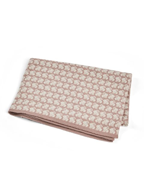 Wiegdeken Konijnenpatroon - Merino wol- powder