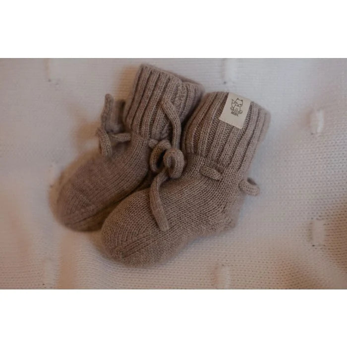 Merino Wol Baby Slofjes - Camel