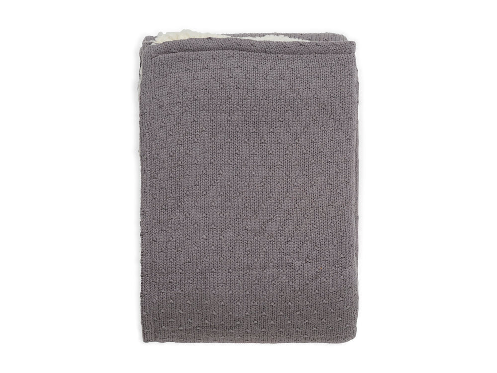 Deken Ledikant 100x150cm Teddy Bliss Knit - Storm Grey