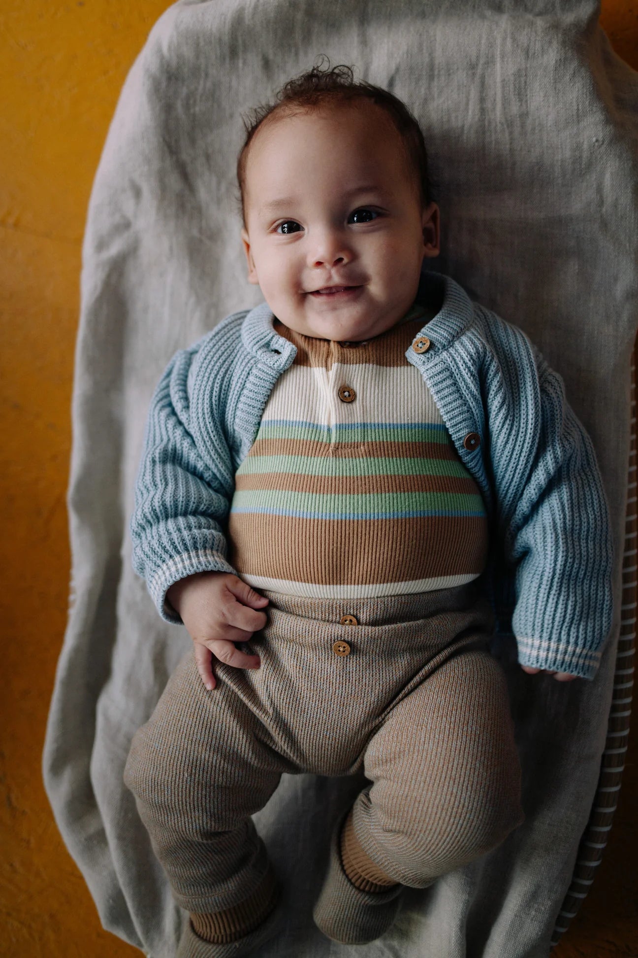 Broek Pax knitted- combo blue- Riffle Amsterdam