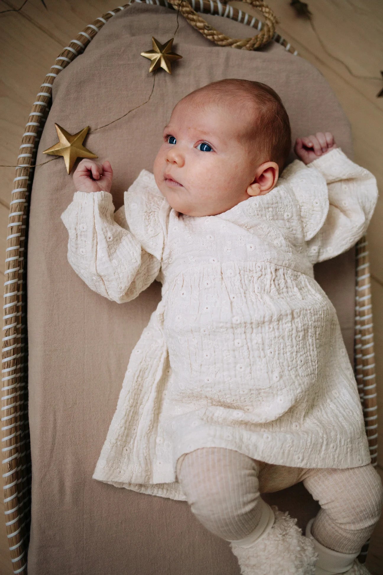 Dress Anemone- woven white embroidery- Riffle Amsterdam