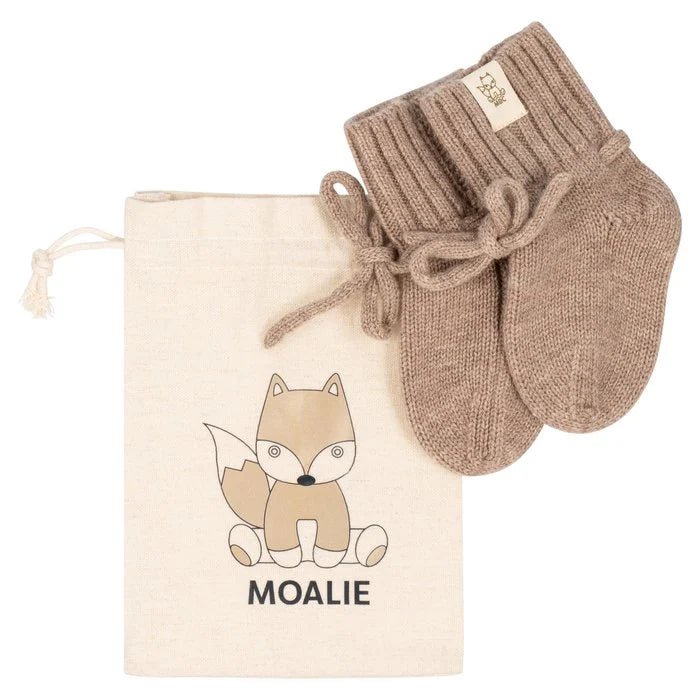 Merino Wol Baby Slofjes - Camel