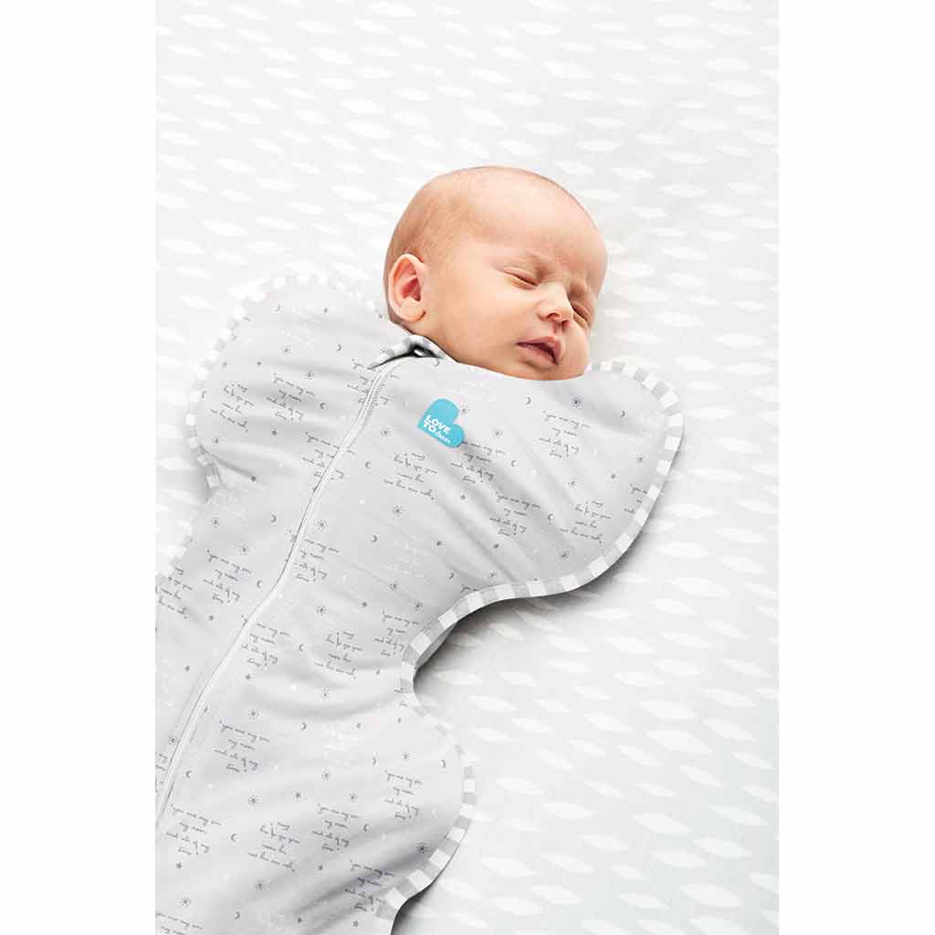 Love To Dream - SWADDLE UP™ Inbakerslaapzak Fase 1 | 0.2 TOG | Grijs tekst