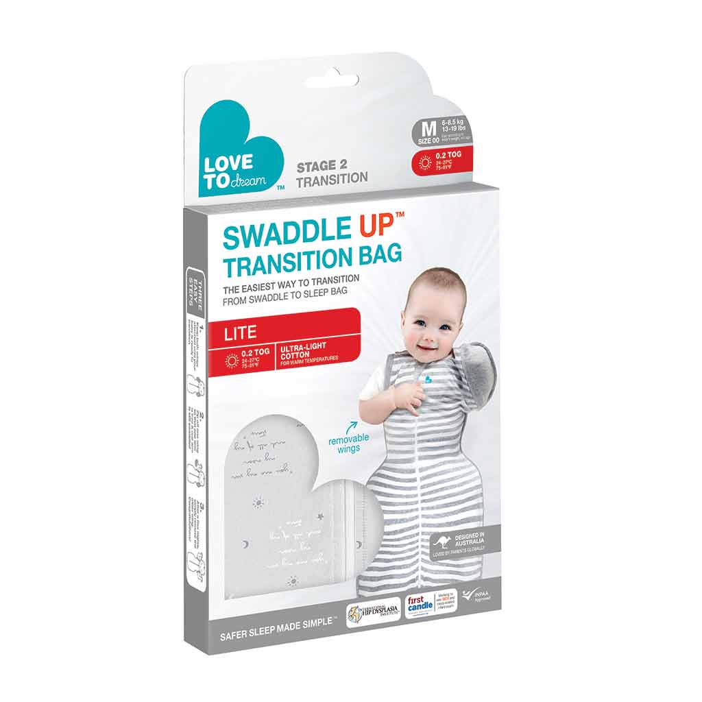 Love To Dream - SWADDLE UP™ Overgangsslaapzak Fase 2 | 0.2 TOG | Grijs