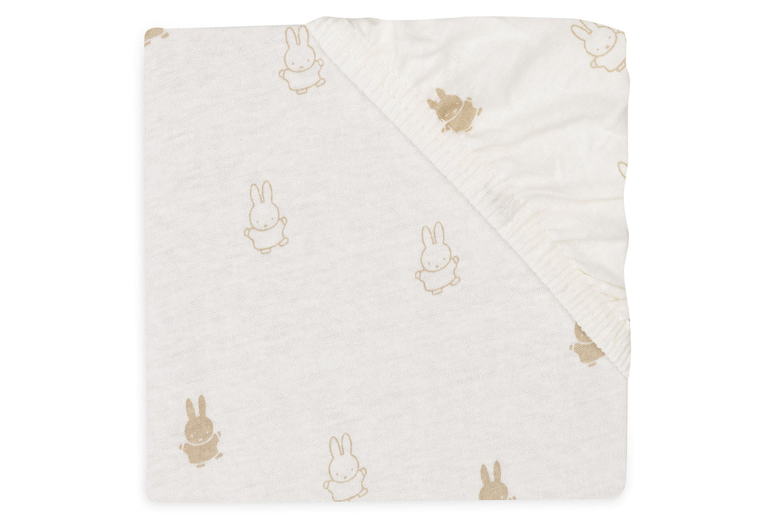 Hoeslaken wieg Jersey 40/50x80/90cm Happy Miffy - Nougat