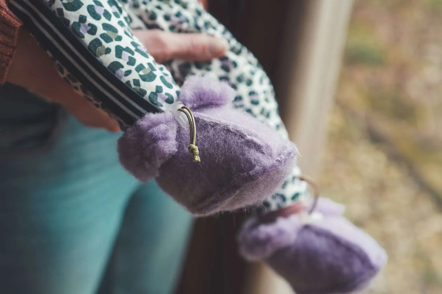 Wollen slofjes - Lila