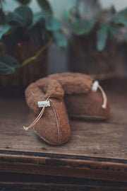 Wollen slofjes - Espresso