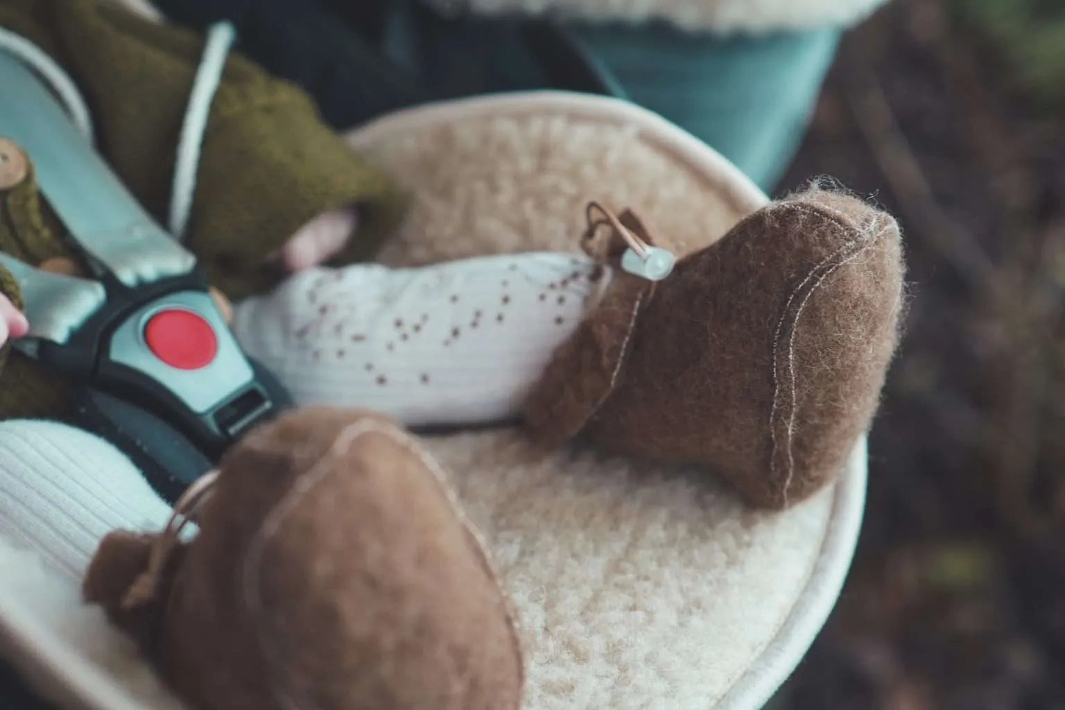 Wollen slofjes - Espresso