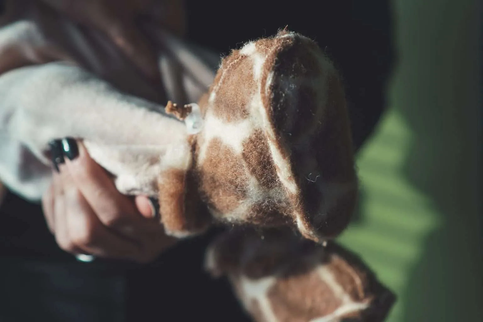 Wollen slofjes - Giraf