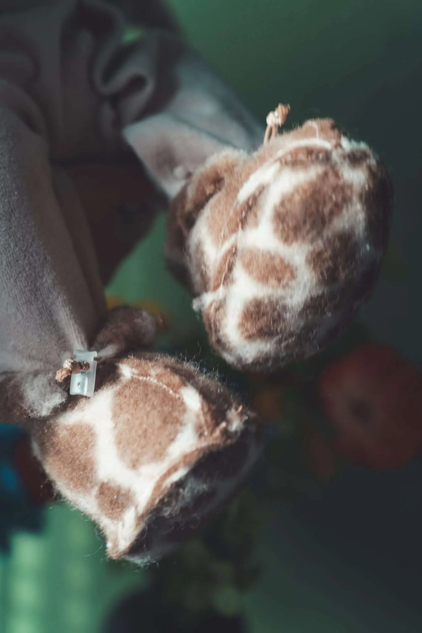 Wollen slofjes - Giraf