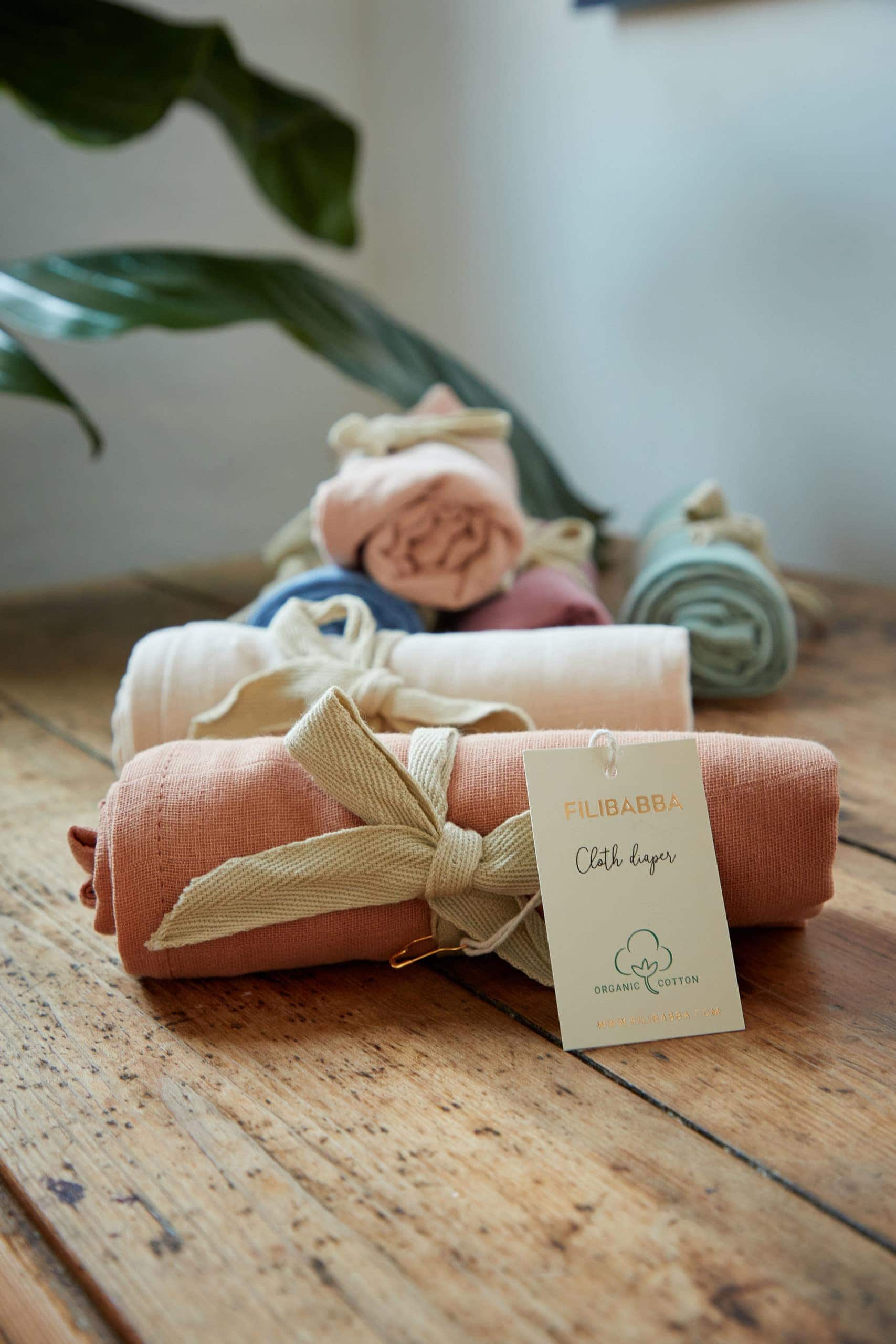 Diaper GOTS - Muslin Vintage Rose- 65x65