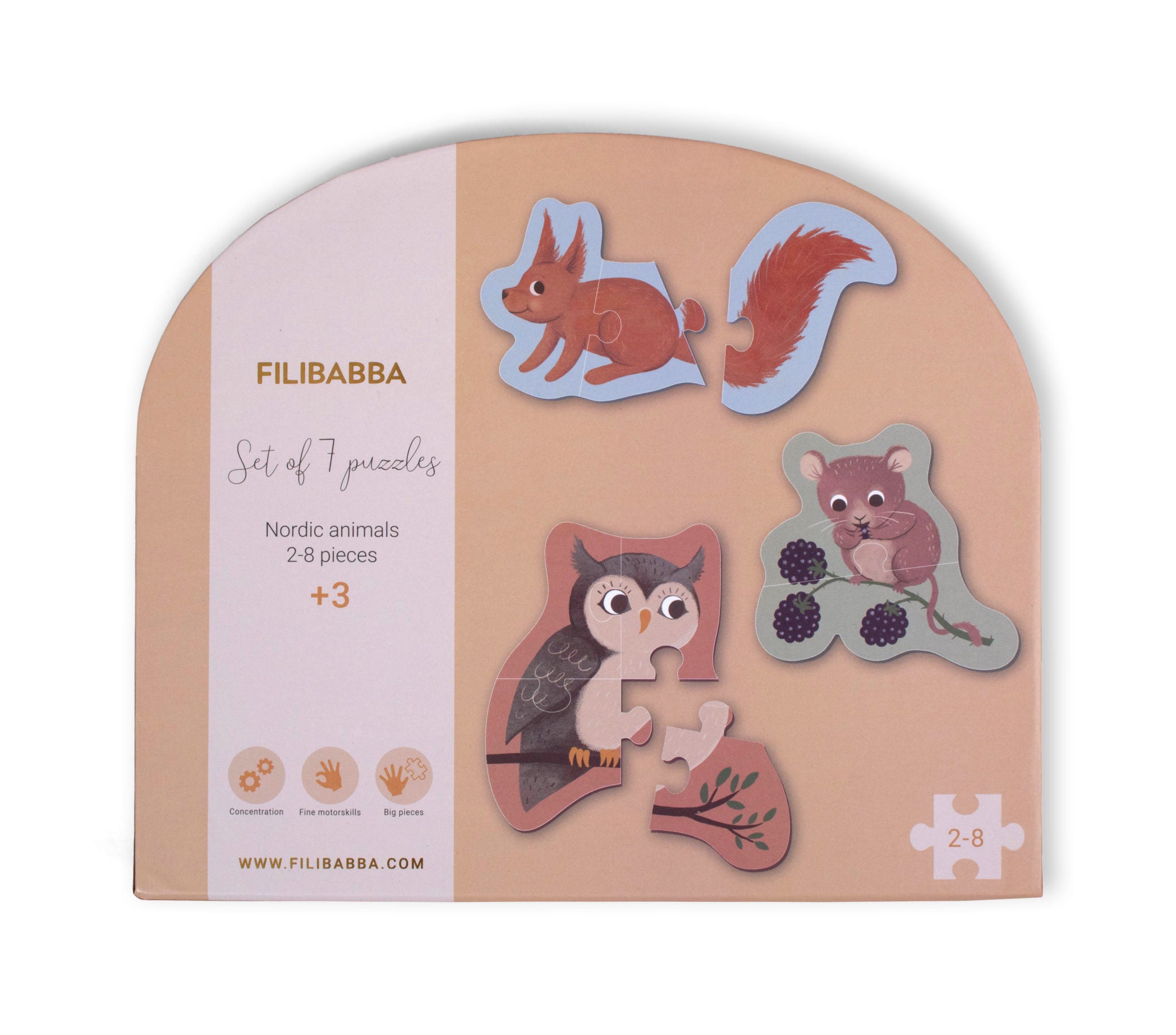 Set van 7 puzzels - Nordic animals