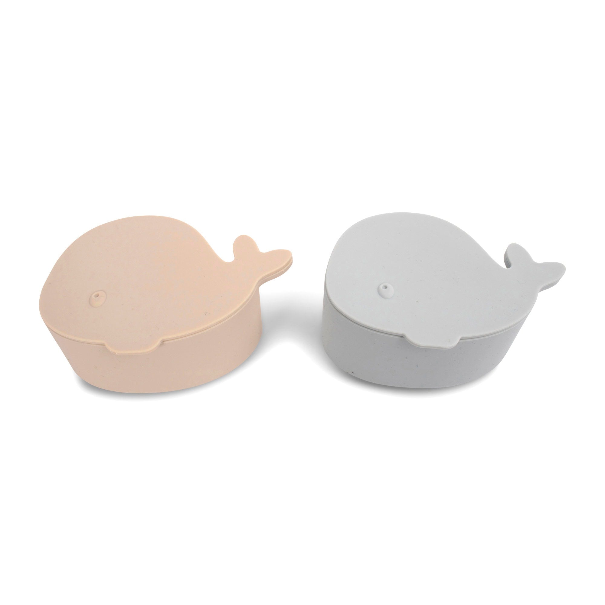 Silicone Walvis Snackbakjes - Set van 2 - Pearl blue