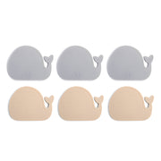 Silicone mini bath mats 6 pcs - Whales Blue Mix