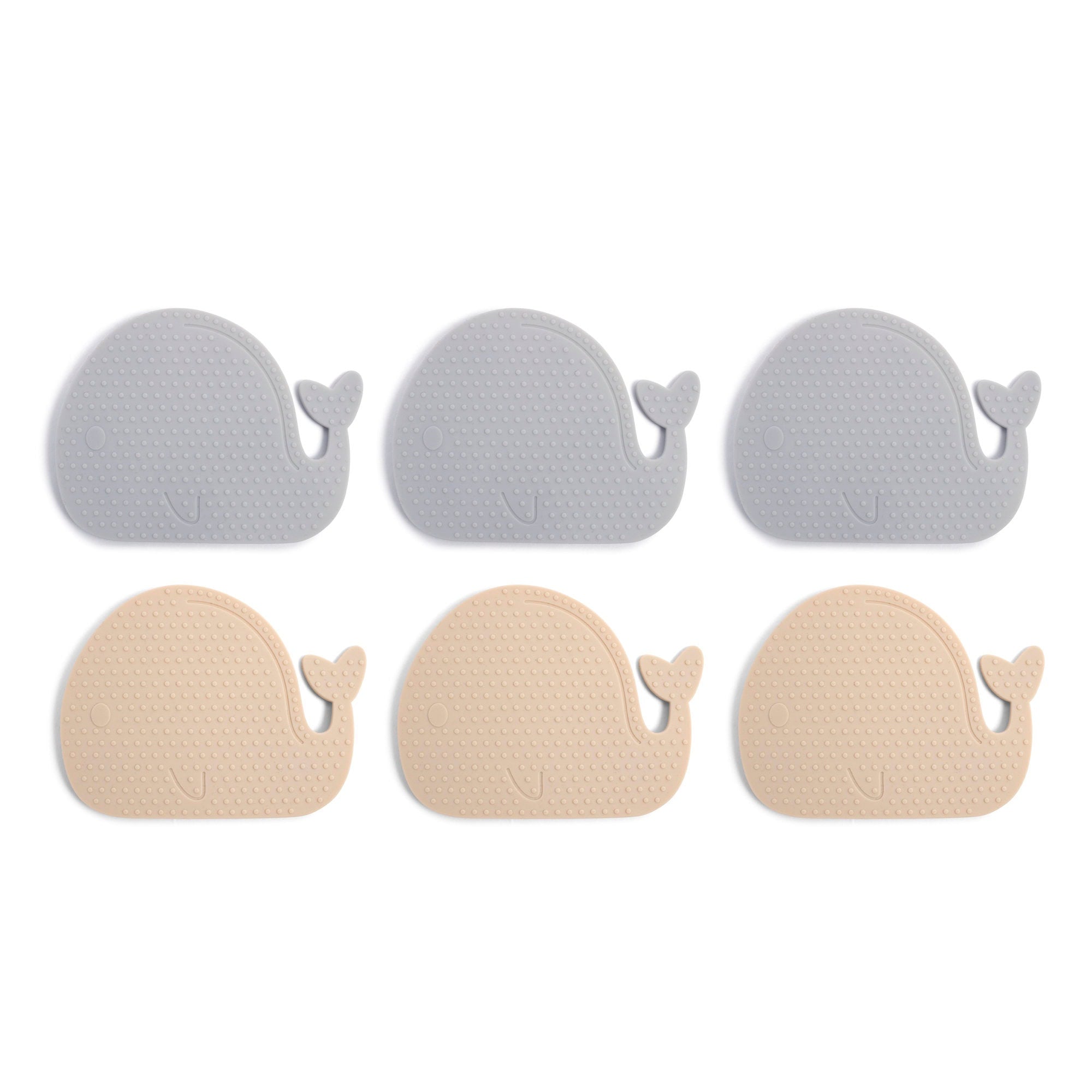 Silicone mini bath mats 6 pcs - Whales Blue Mix