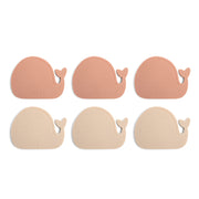 Silicone mini bath mats 6 pcs - Whales - Rose Mix