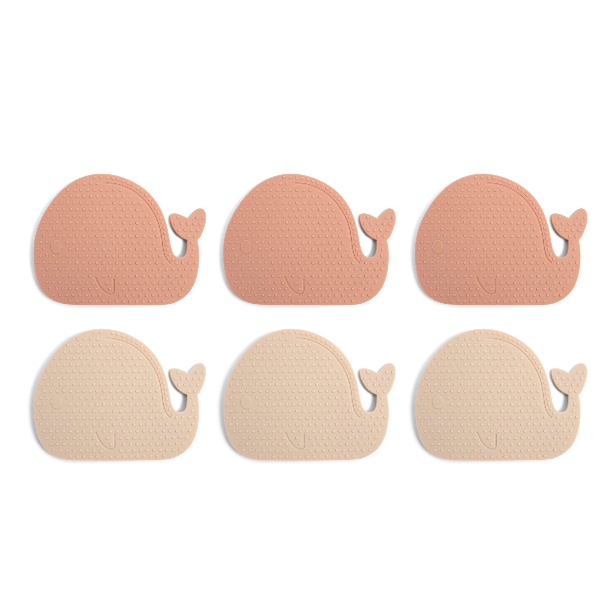 Silicone mini bath mats 6 pcs - Whales - Rose Mix