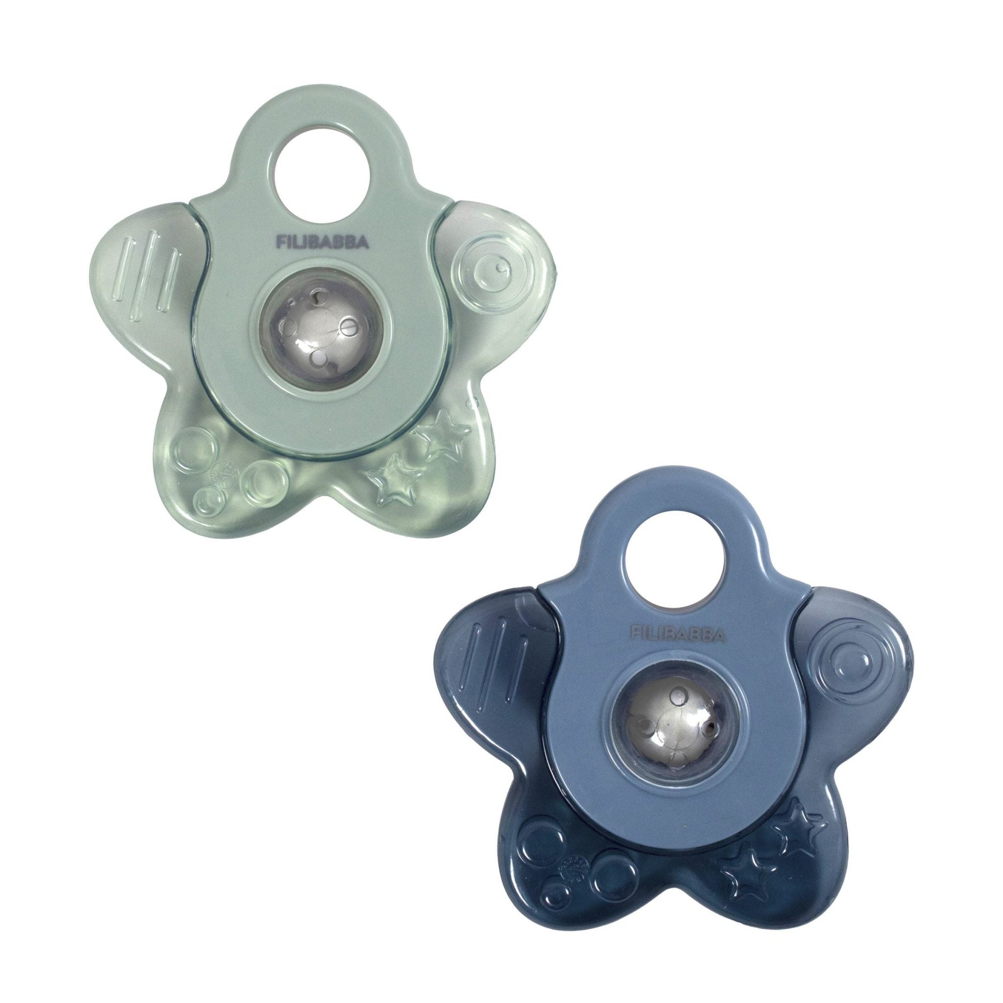 Koelbijtringen Ster - Blauw Mix (2-pack)