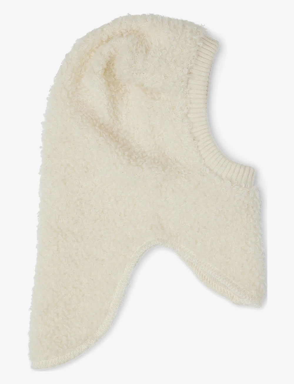 Balaclava bouclé merino wool, off white