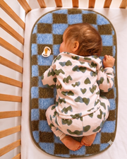 Wollen Onderlegger voor wieg / kinderwagen - Brick Light Blue