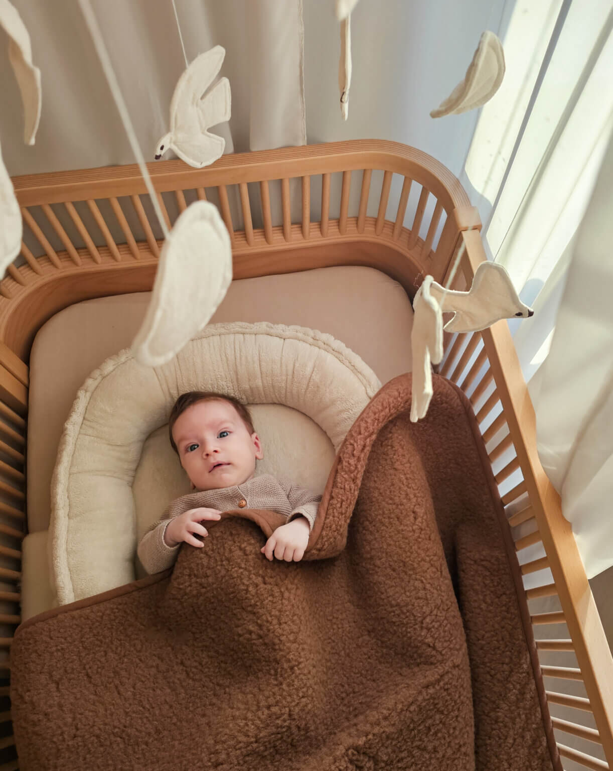 Merino wollen ledikantdeken - Donkerbruin