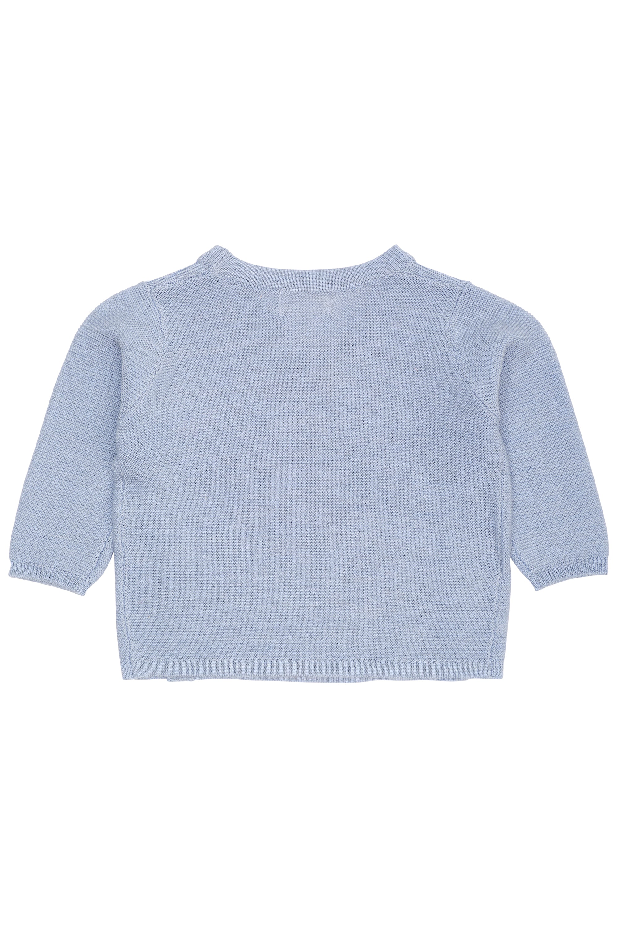 Merino wollen baby cross-over cardigan - Dusty Blue
