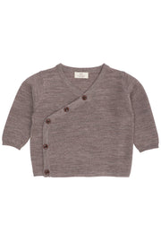 Merino wollen baby cross-over cardigan - Naturel Mel