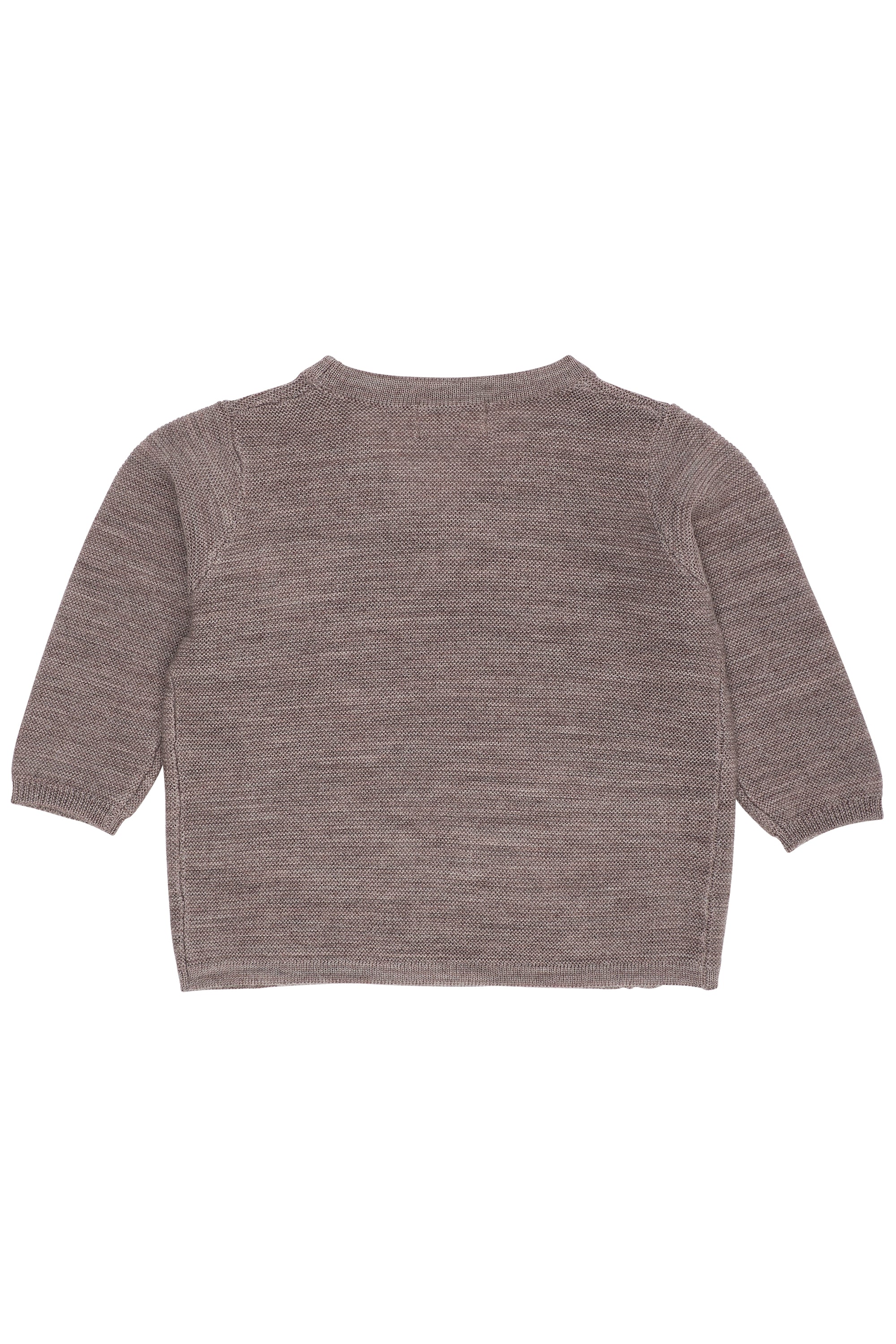 Merino wollen baby cross-over cardigan - Naturel Mel