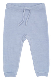 Merino wollen baby leggings garter stitch - Dusty Blue