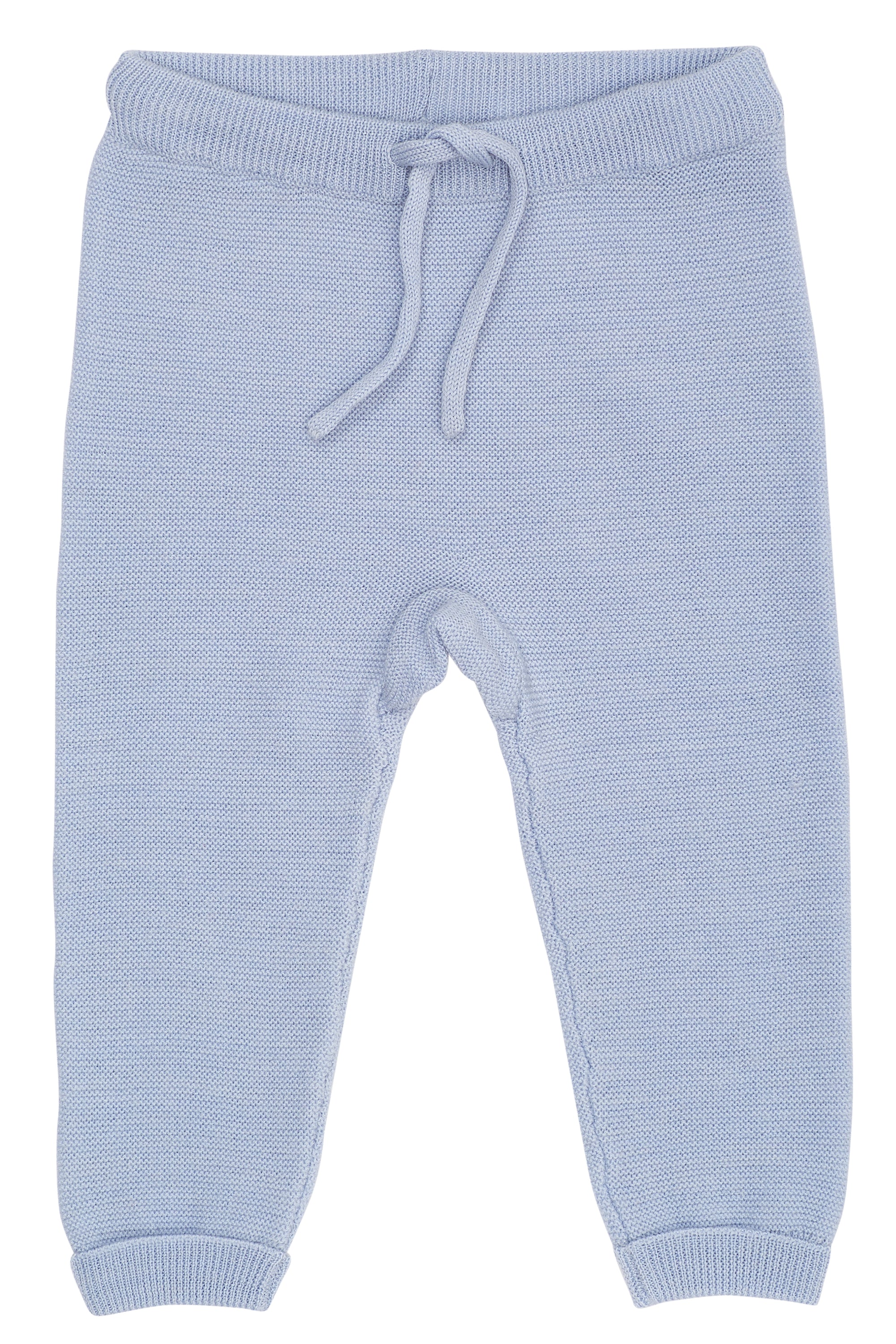 Merino wollen baby leggings garter stitch - Dusty Blue