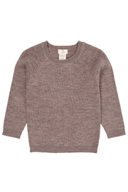 Merino wol classic rib blouse - Natural Melange