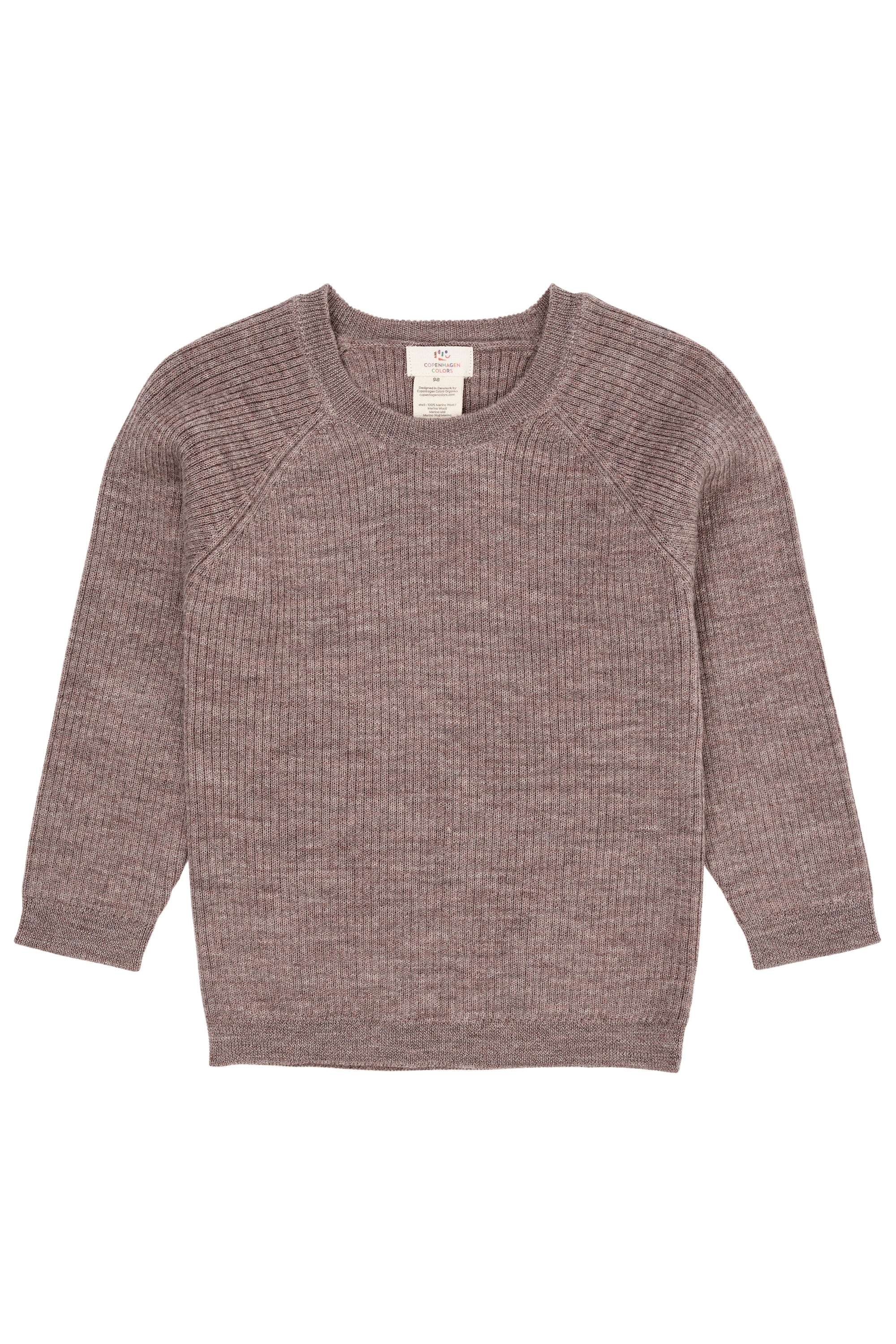 Merino wol classic rib blouse - Natural Melange