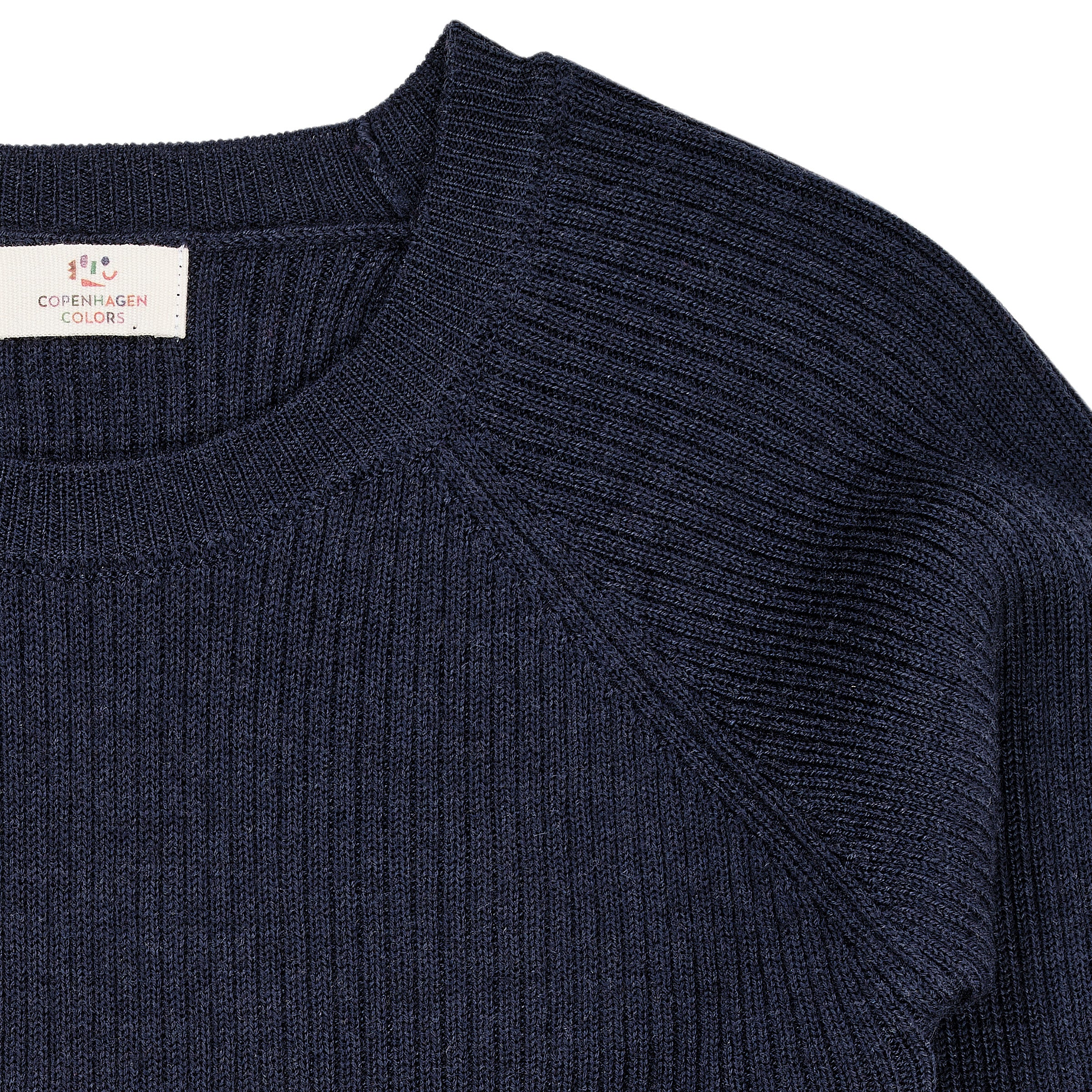 Merino wol classic rib blouse - Navy