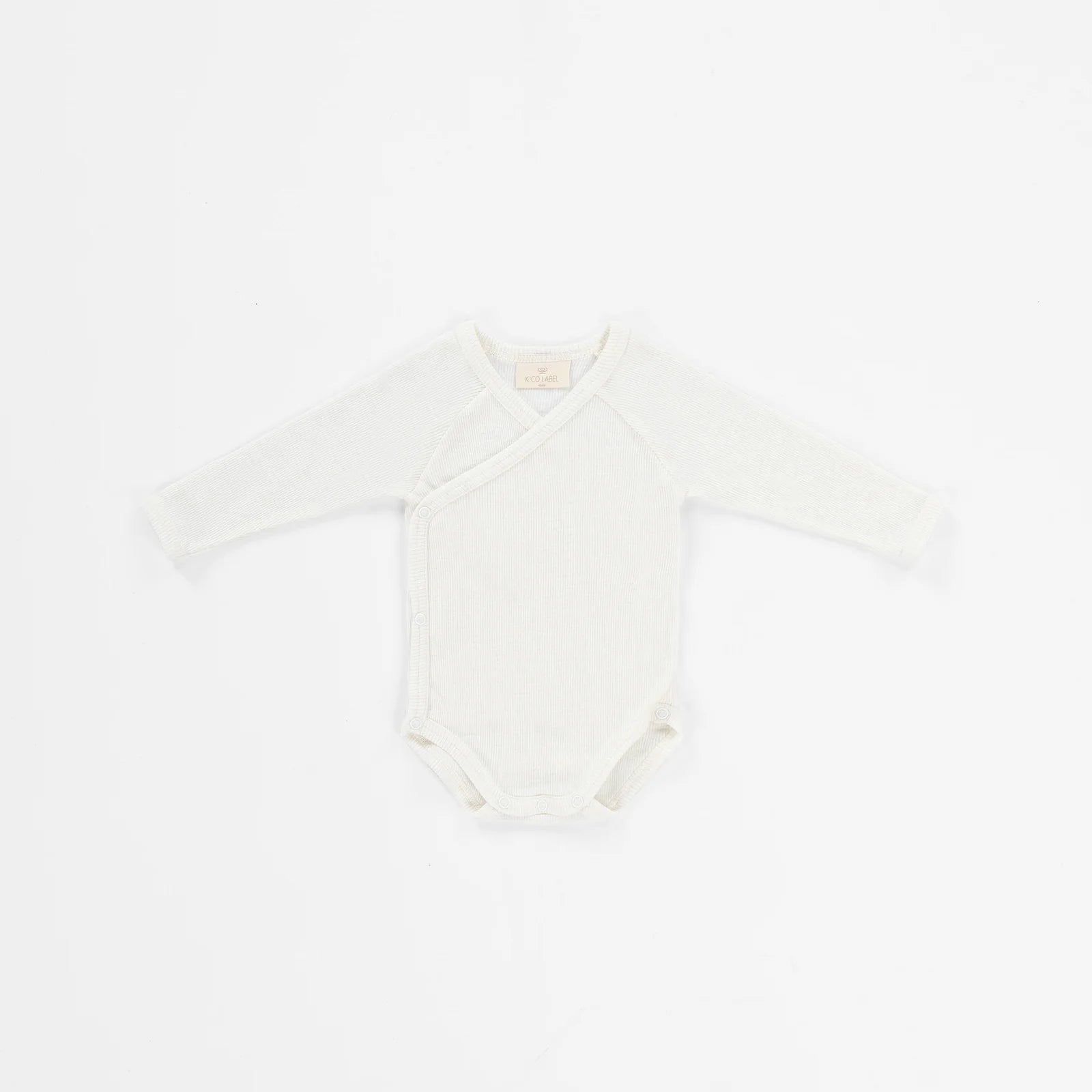 Baby overslag romper - Merinowol- Wit