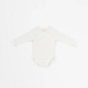 Baby overslag romper - Merinowol- Wit