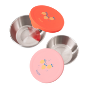 RVS snackboxjes, set van 2 - Summer fruit