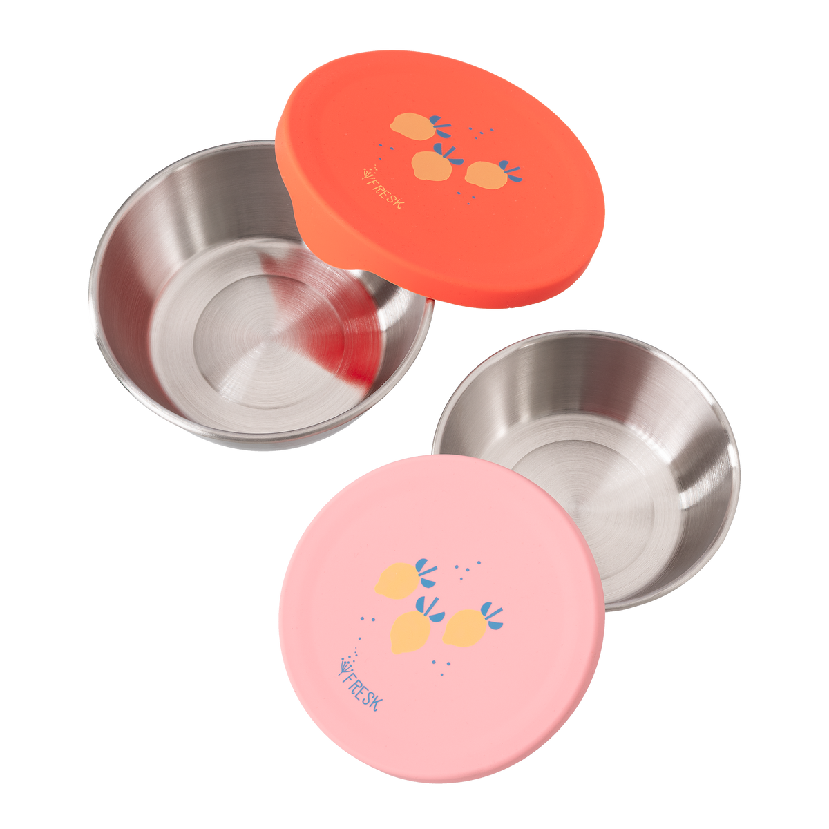 RVS snackboxjes, set van 2 - Summer fruit