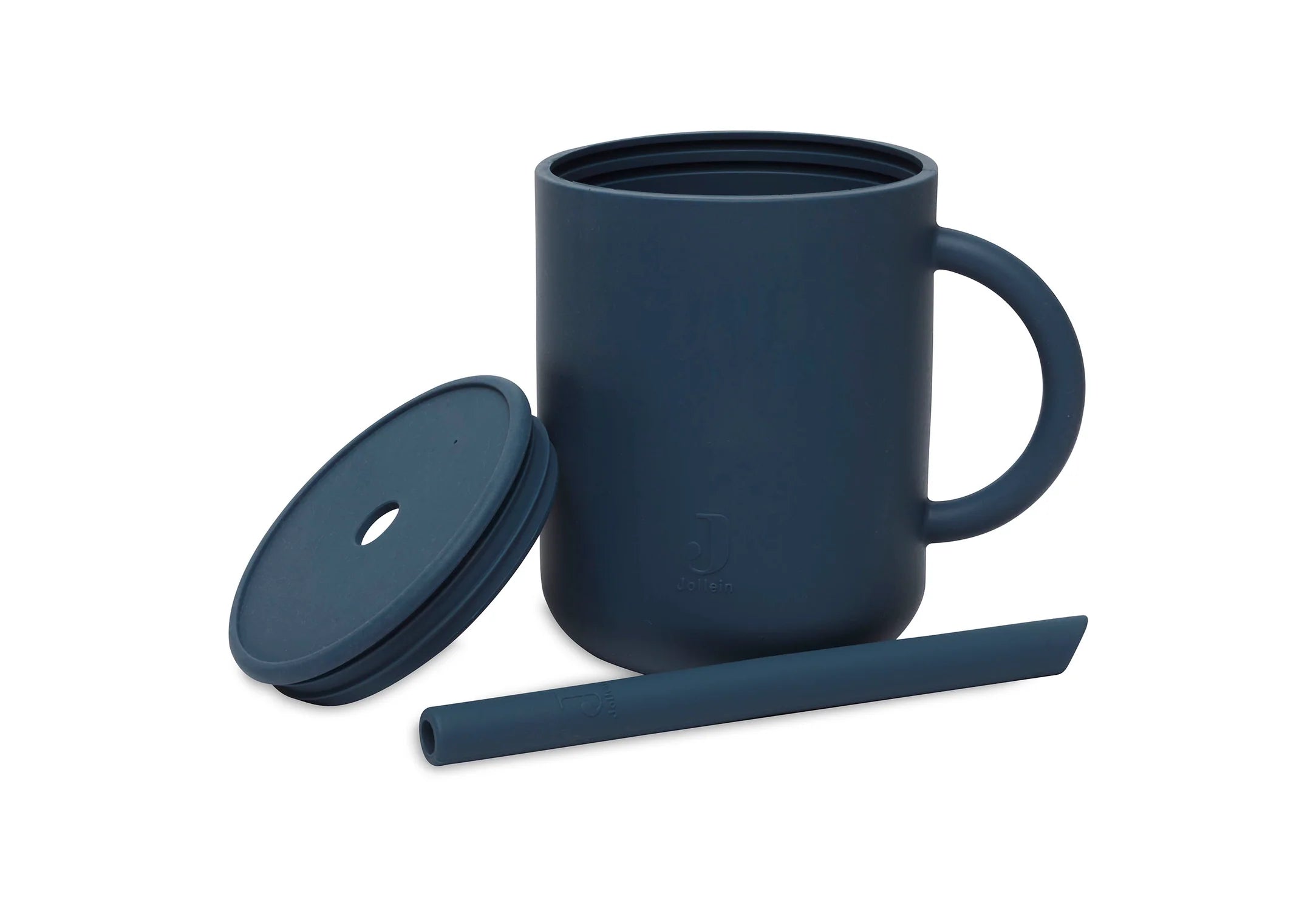 Drinkbeker Met Rietje Siliconen - Jeans Blue