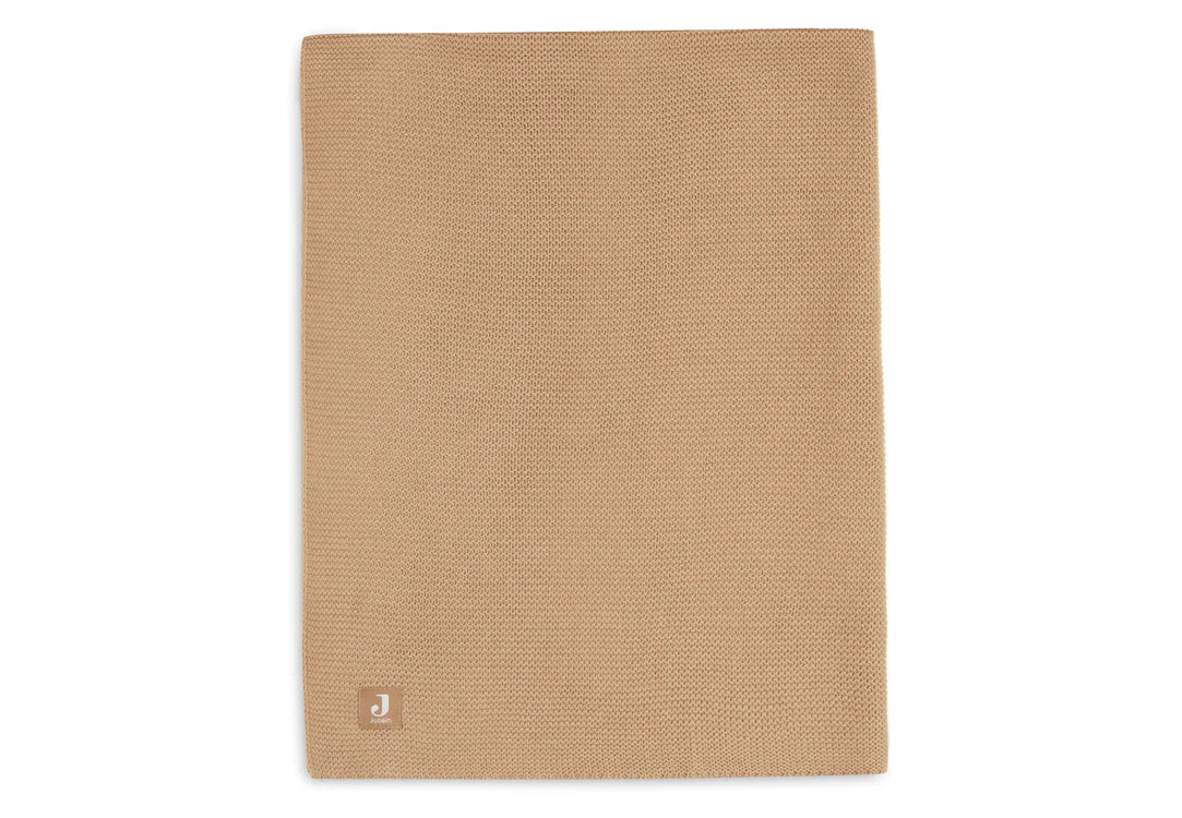 Deken Wieg 75x100cm Basic Knit - Biscuit