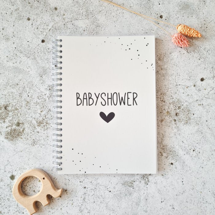 Babyshower invulboek zwart wit