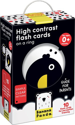 Banana Panda Banana Panda 10 Hoog Contrast Kijk en Voel Babyboek Kaarten met 20 afbeeldingen / Zwart Wit Baby Speelgoed Boekje vanaf 0 maanden - 9x14cm