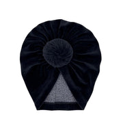 Baby turban mutsje velvet - Zwart