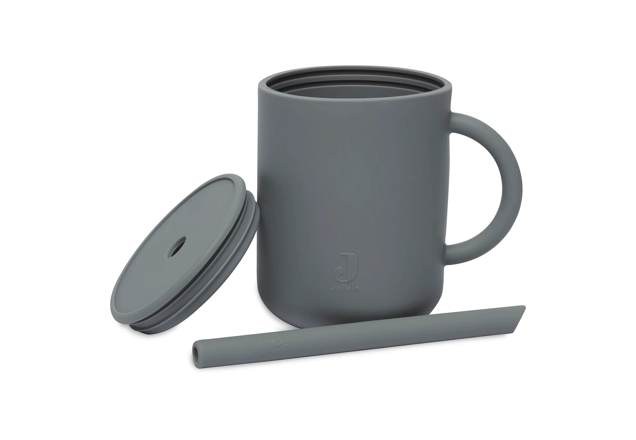 Drinkbeker Met Rietje Siliconen - Storm Grey