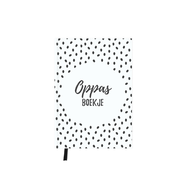 Oppasboekje - Hardcover - Zwart/wit - Stippen