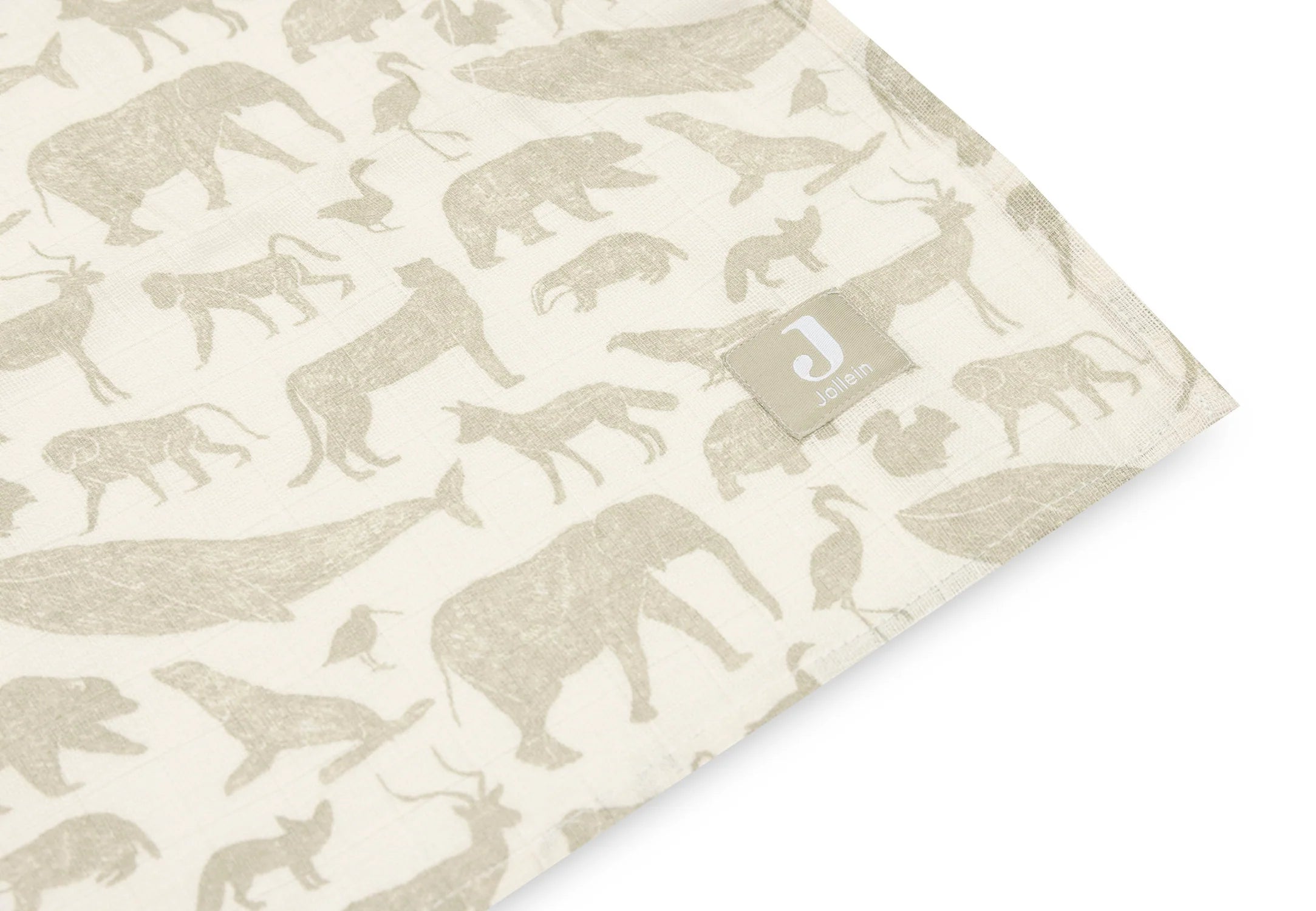 Hydrofiele Doek Large 115x115cm Animals - Olive Green - 2 Stuks