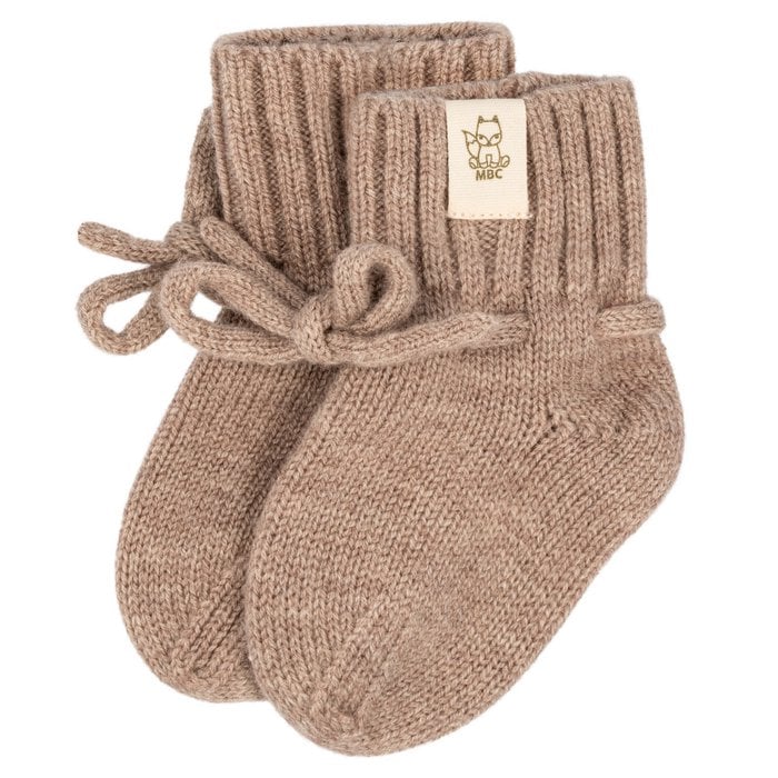 Merino Wol Baby Slofjes - Camel