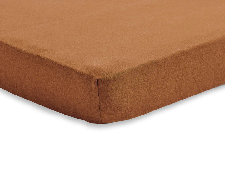 Hoeslaken Ledikant Jersey 60x120cm - Caramel - 2 Stuks