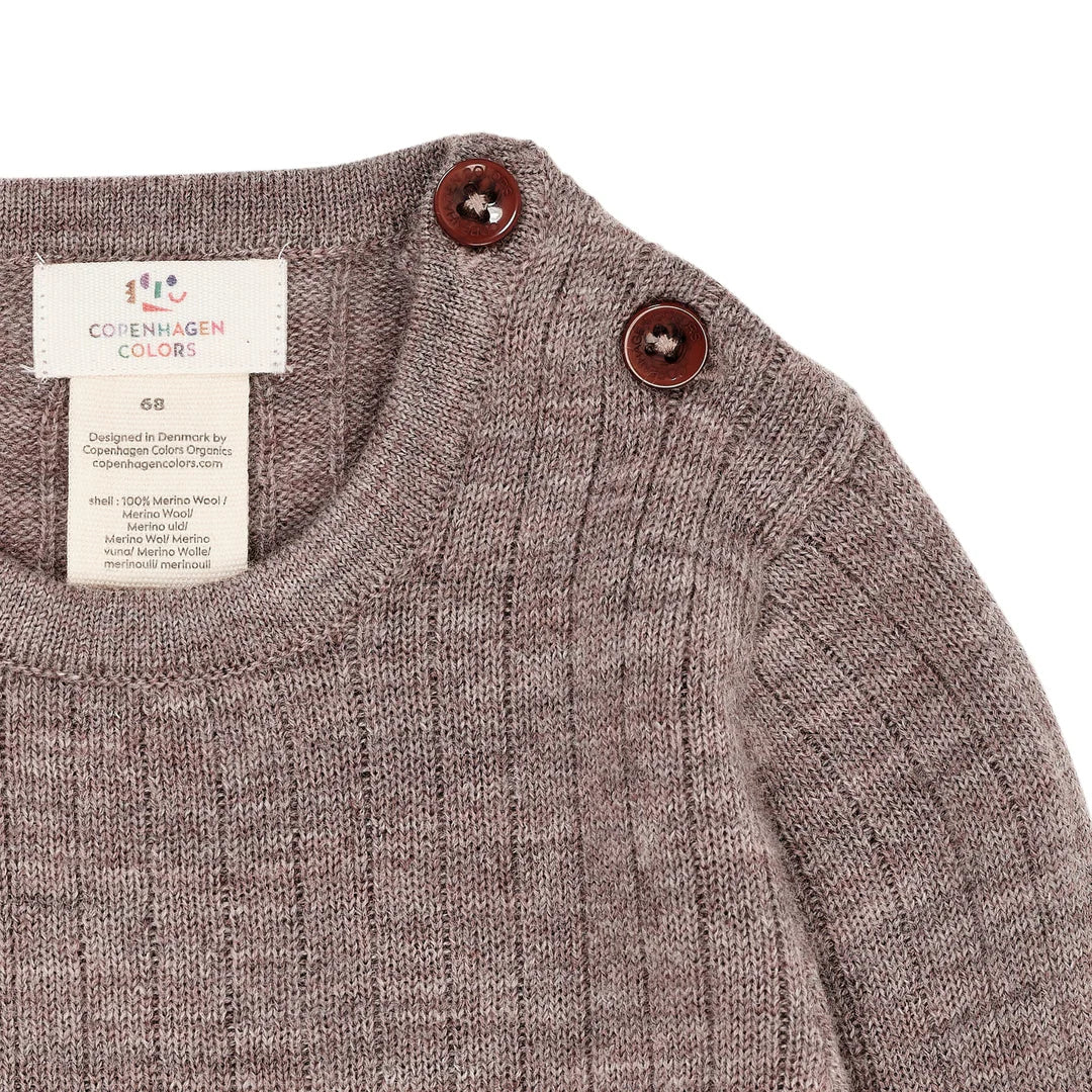 Merino wol romper - Natural melange