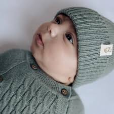 Merino & Cashmere Baby Mutsje - Sage